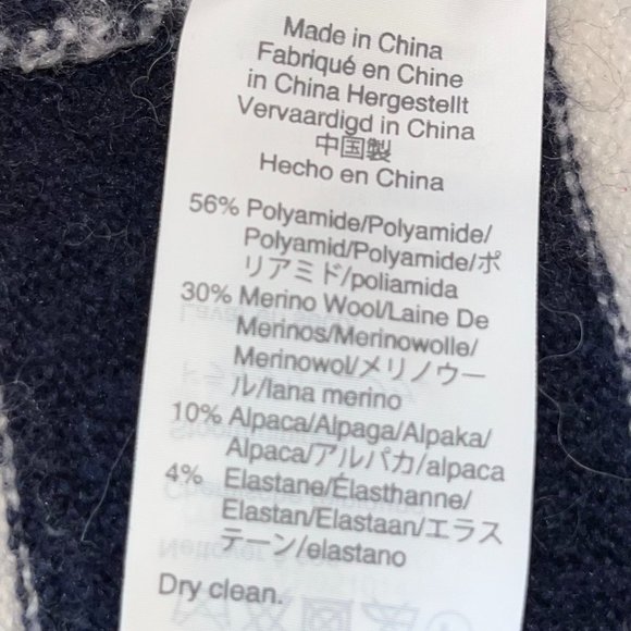 Madewell Navy/White Stripe Merino Wool/Alpaca Long Open Front Cardigan  Sz Med - Picture 5 of 8